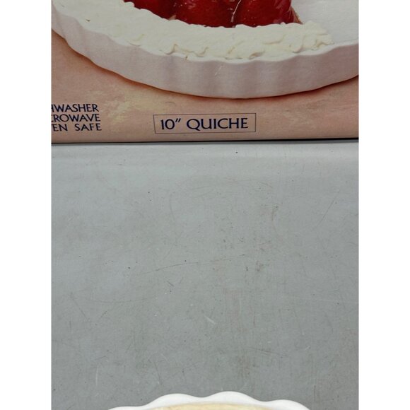 Cordon Bleu 10" Ceramic Quiche Dish White Round Bakeware ripple serveware READ - Picture 9 of 9